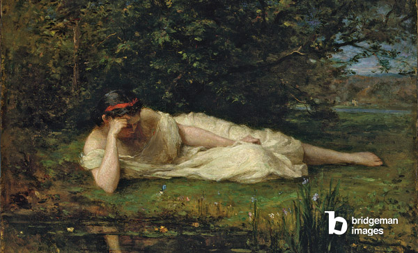 Étude au bord de l'eau, 1864 (huile sur toile), Morisot, Berthe (1841-95) 