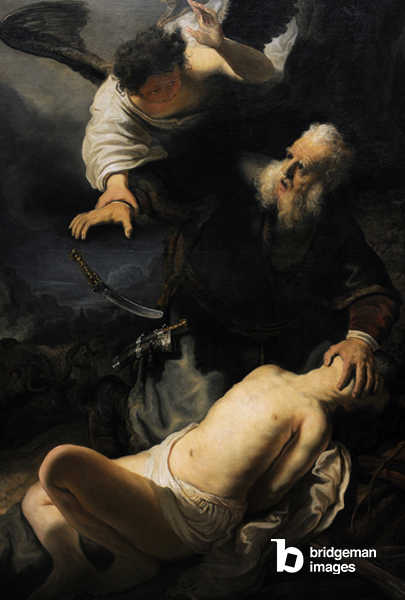 Rembrandt (1606-1669) peintre et graveur néerlandais. Le Sacrifice d'Isaac