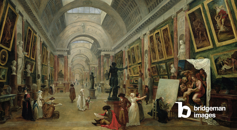 View of the Grand Gallery of the Louvre painting by Hubert Robert