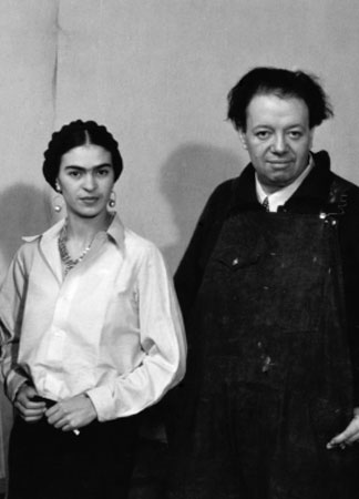 Albert Kahn, Frida Kahlo et Diego Rivera au Detroit Institute of Arts, 1932, photo