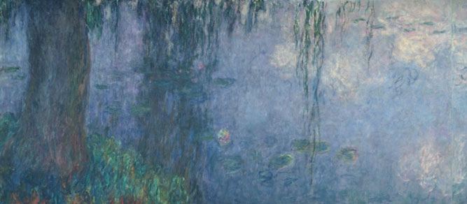 Nymphéas: saules pleureus le matin, 1914-18, huile sur toile, Claude Monet
