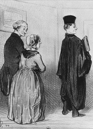 Serie 'Les Bons Bourgeois', N’est-ce pas merveilleux d’avoir un fils avocat ? planche 21, illustration 'Le Charivari', 27 Octobre 1846, lithographie, Honore Daumier