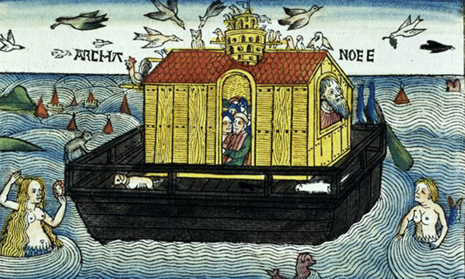 L’Arche de Noé, la Bible de Nuremberg, Ecole allemande, XVeme siècle
