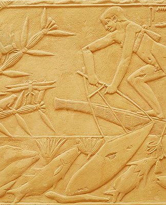 Scène de pèche, du Mastaba de Kagemni, 6eme Dynastie, Egypte