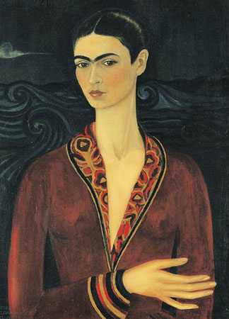 Autoportrait en robe de velours, 1926, huile sur toile, Frida Kahlo