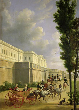 Napoleon I et Marie-Louise (1791-1847) partant pour la chasse à Compiègne, 1811, huile sur toile, Jean Bidauld et Antoine Vernet