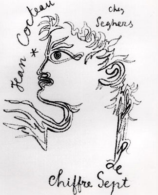 Couverture du livre 'Le Chiffre Sept' par Jean Cocteau, Seghers, Paris, 1953 , Jean Cocteau