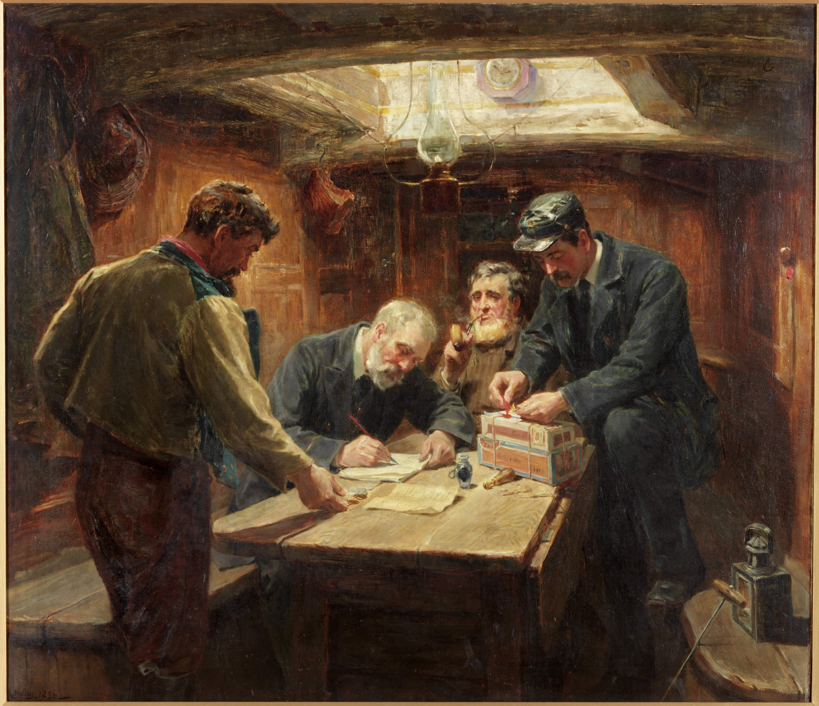 Duty Paid, 1896 (oil on canvas) by Ralph Hedley (1848-1913) / Sunderland Museum & Winter Gardens, Tyne & Wear, UK 