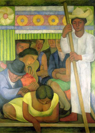 Le canoe fleuri, 1931, huile sur toile, Diego Rivera