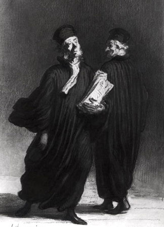 Deux avocats,1862, aquarelle et crayon sur papier, Honore Daumier