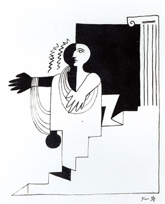 Illustration pour la pièce 'La Machine Infernale' de Jean Cocteau, Paris, Jean Cocteau