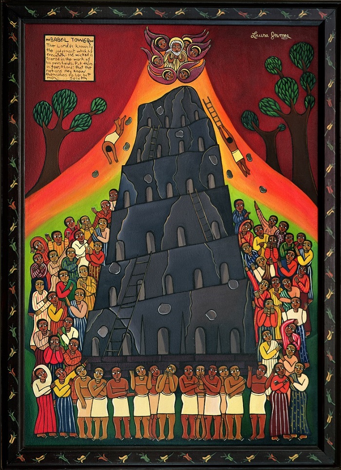 Babel Tower, 2002 (acrylic on canvas), Laura James (Contemporary Artist) / Private Collection