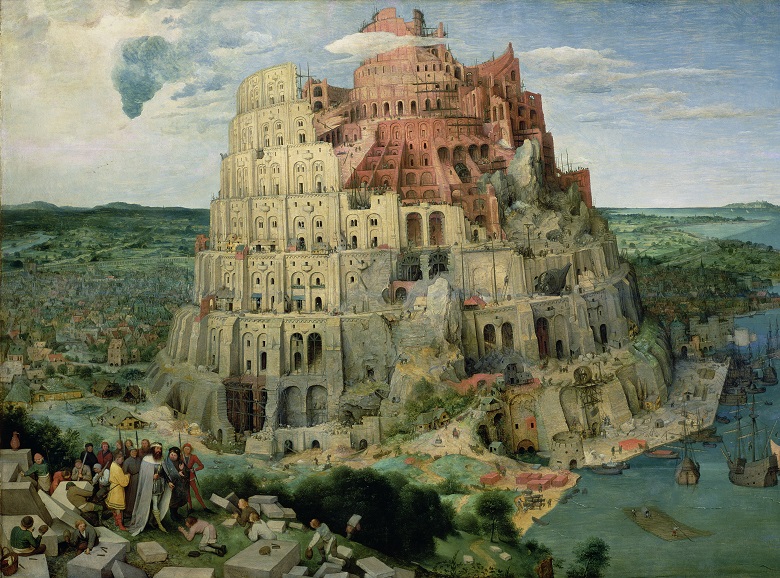 Tower of Babel, 1563 (oil on panel) , Pieter the Elder Bruegel (c.1525-69) / Kunsthistorisches Museum, Vienna, Austria