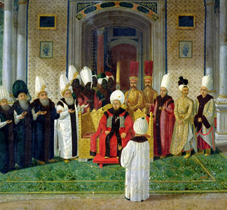 Reception à la cour du sultan Selimm III - Ecole turque, époque ottomane - 18 ème siècle - Musée du palais Topkapi, Istanbul