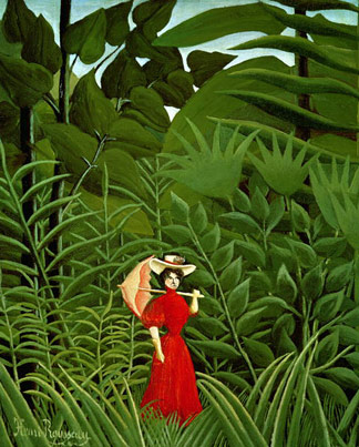 Femme en rouge dans la forêt - 1907 - huile sur toile