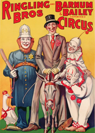 Affiche pour le Cirque Barnum et Bailey, lithographie, 1938