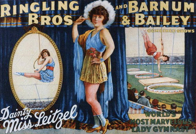 the 'Dainty Miss Leitzel', par les spectacles Ringling Brothers, Barnum et Bailey, 1915