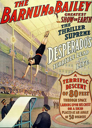 Affiche pour le Cirque Barnum et Bailey présentant Desperado 