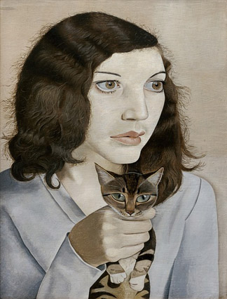 Girl with a Kitten, 1947 (oil on canvas) by Lucian Freud (1922-2011) / Private Collection / © The Lucian Freud Archive