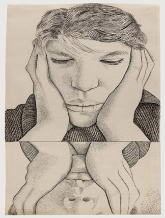 Narcissus, 1949 (pen and ink on paper) Lucian Freud (1922-2011) / Private Collection / © The Lucian Freud Archive